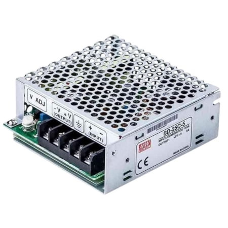 منبع تغذیه SD-25C-12 کانورتر DC به DC ( یا DC / DC Converter ) و 12 ولت 2.1 آمپر توان 25 وات مبدل مین ول MEAN WELL . ورودی آداپتور 72 ~ 36 VDC