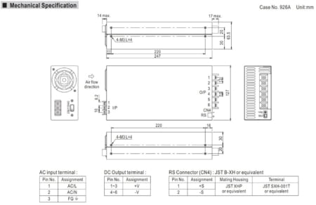 منبع تغذیه MEANWELL SE-600-48