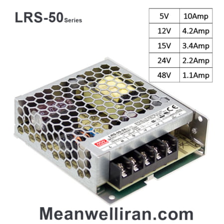 منبع تغذیه LRS-50-12 پاور سوئیچینگ ساپلای کف خواب کلاس اقتصادی 12 ولت 4.5 آمپر ، مجموعا 50 وات ، طراحی سی میلی متر ضخامت 1U مین ول MEANWELL MW