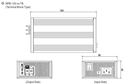 سایز شارژر 120 واتی مین ول npb-120