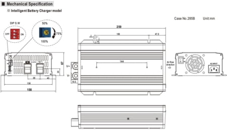 نمایش اندازه فیزیکی کیس خارجی شارژر NPB-1200