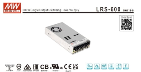 قسمت بالایی دیتاشیت منبع تغذیه lrs-600