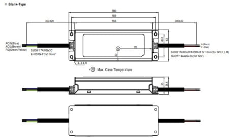 مشخصات فیزیکی درایور led سری xlg-150 مینول